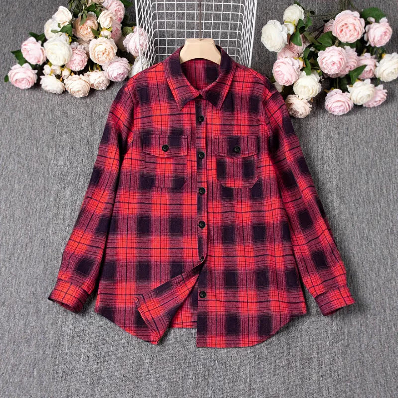 European And American Fashion Plaid Top