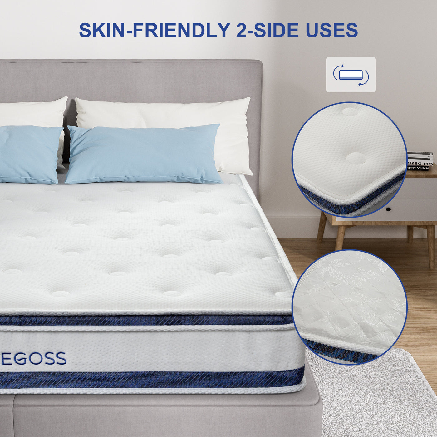 Single Bed Mattress,  Hybrid Double Bed Mattress, Single Bed Mattress With Individual Pocket Springs, Boxed Plush Foam Mattress, Medium Soft, Sports Isolation Pressure