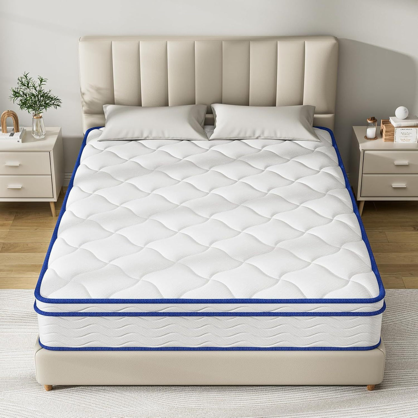 Single Bed Mattress, Single Bed Hybrid Mattress, Boxed, Medium Firm Memory Foam And Spring Mattress, Stress Relief And Motion Isolation, Fiberglass Mattress, CertiPUR-US Certifie