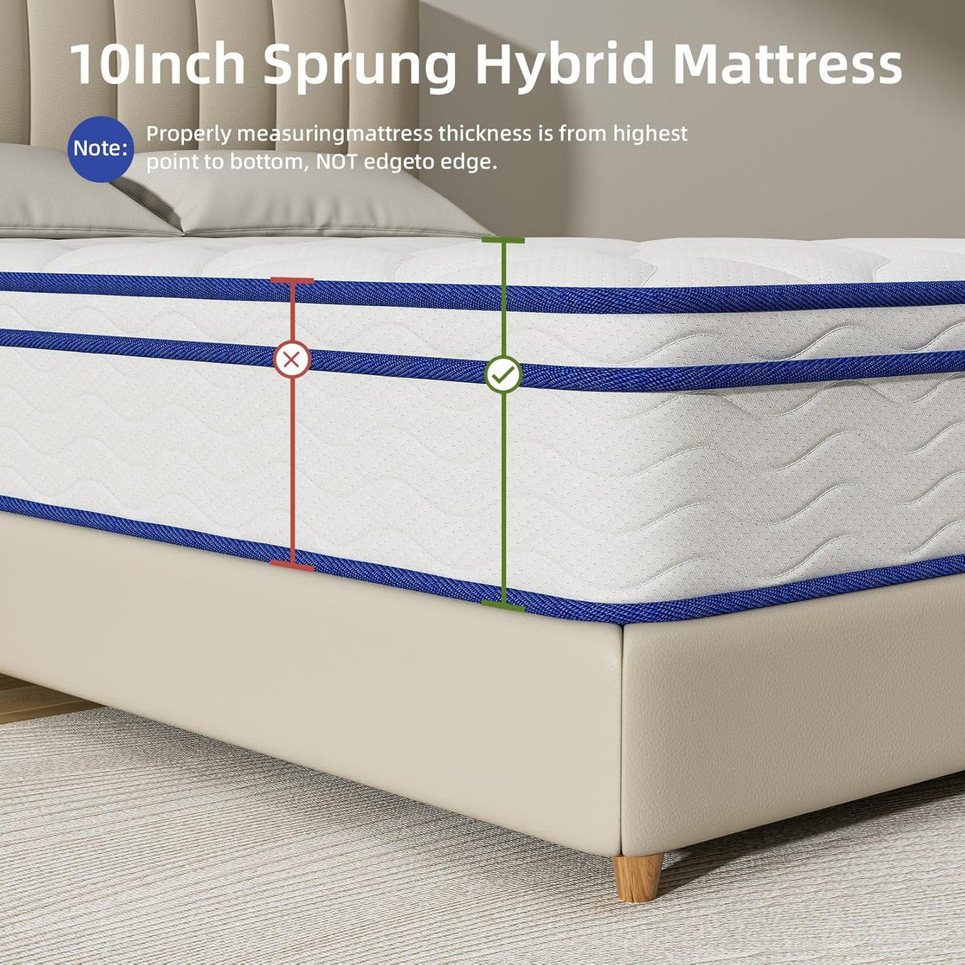 Single Bed Mattress, Single Bed Hybrid Mattress, Boxed, Medium Firm Memory Foam And Spring Mattress, Stress Relief And Motion Isolation, Fiberglass Mattress, CertiPUR-US Certifie