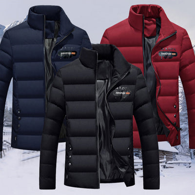 Thick Padded Jacket Stand Up Collar For Slim Fit And Warmth