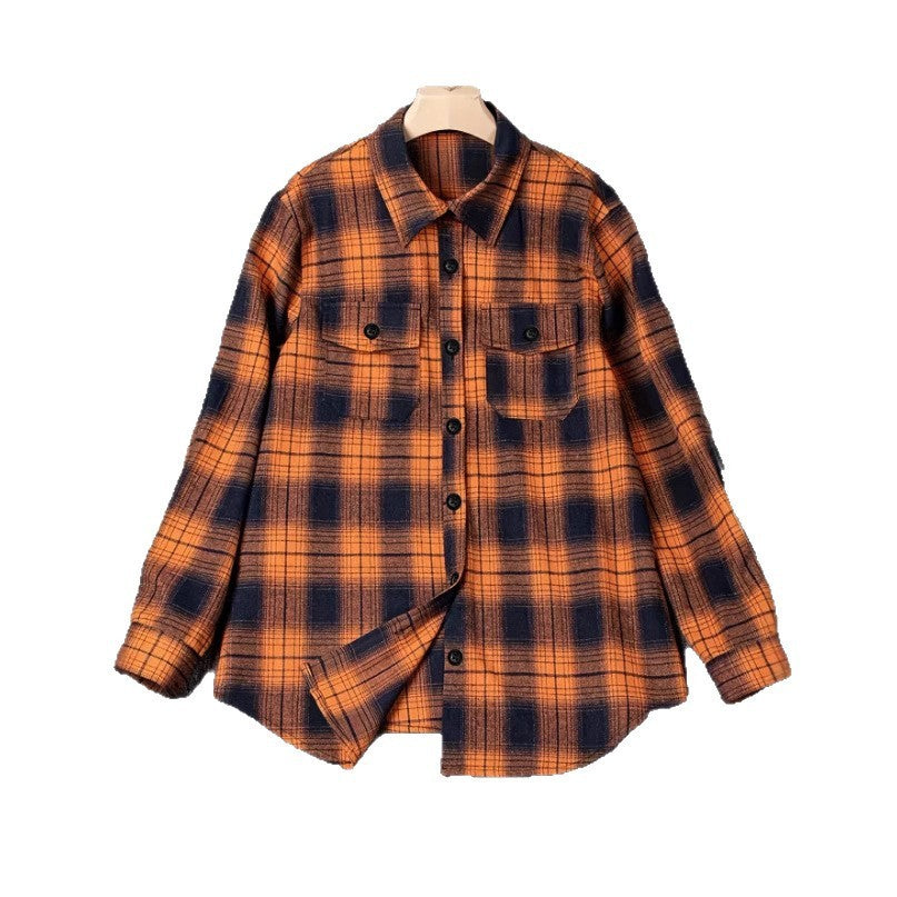 European And American Fashion Plaid Top