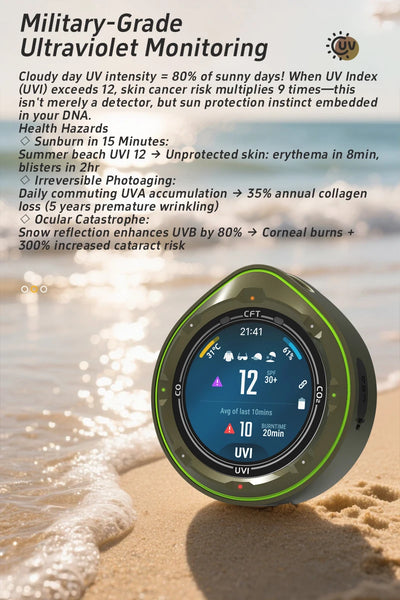 Protmex Portable Multifunctional Carbon Monoxide CO2 Detector Air Quality Meter Temperature Humidity Meter with Touch Screen UV