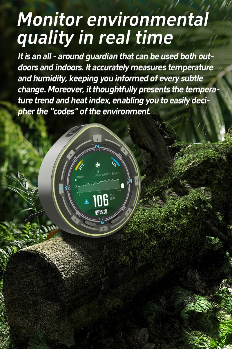 Protmex Portable Multifunctional Carbon Monoxide CO2 Detector Air Quality Meter Temperature Humidity Meter with Touch Screen UV