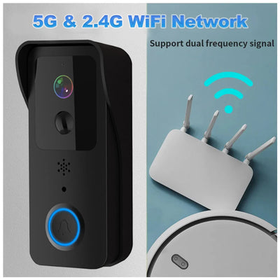 5G 2.4G WiFi Video Doorbell 1080P Tuya Smart Outdoor Wireless Intercom Waterproof Wireless Camera Ringing Bell