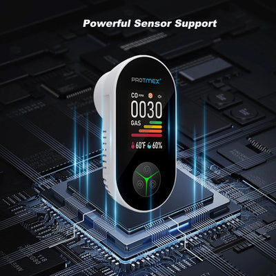 Protmex 4 in 1 Carbon Monoxide Detector Plug in Wall, Home CO Gas Detector with Temperature & Humidity Monitoring Large Screen