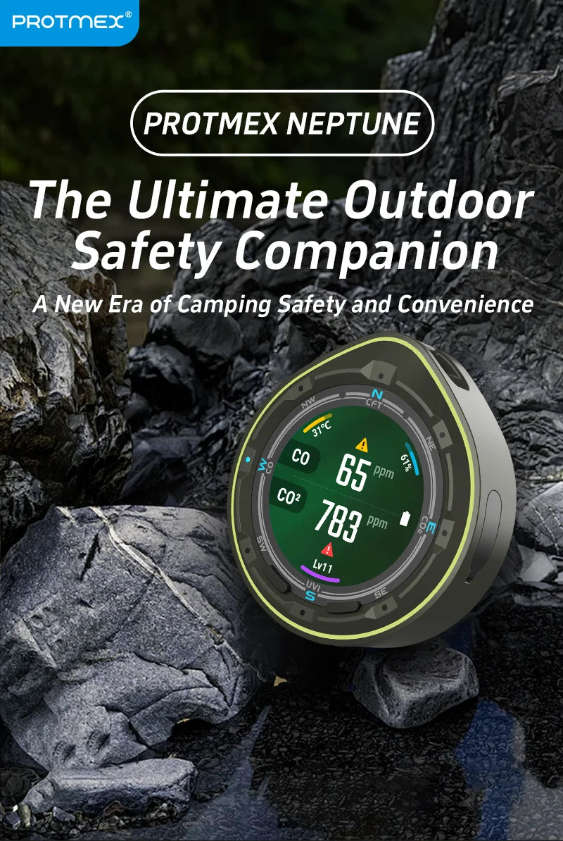 Protmex Portable Multifunctional Carbon Monoxide CO2 Detector Air Quality Meter Temperature Humidity Meter with Touch Screen UV