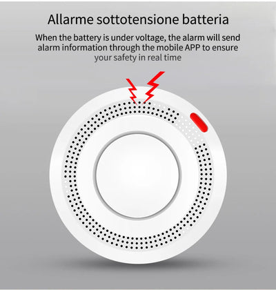 Tuya WiFi Smoke Detector Real-time Monitoring Remote Alarm Notification App Control Works With Alexa Google Home