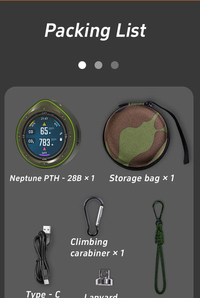 Protmex Portable Multifunctional Carbon Monoxide CO2 Detector Air Quality Meter Temperature Humidity Meter with Touch Screen UV