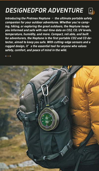 Protmex Portable Multifunctional Carbon Monoxide CO2 Detector Air Quality Meter Temperature Humidity Meter with Touch Screen UV