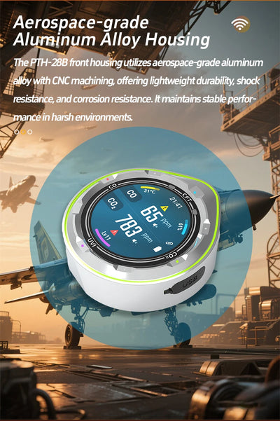 Protmex Portable Multifunctional Carbon Monoxide CO2 Detector Air Quality Meter Temperature Humidity Meter with Touch Screen UV