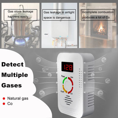 Natural Gas Detector And Carbon Monoxide CO Detector, Combustible Gas Leak Detector Monitor For Gas,Co, Methane(CH4) In Kitchen