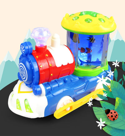 Electric Universal Underwater World Light And Music Rotating Train