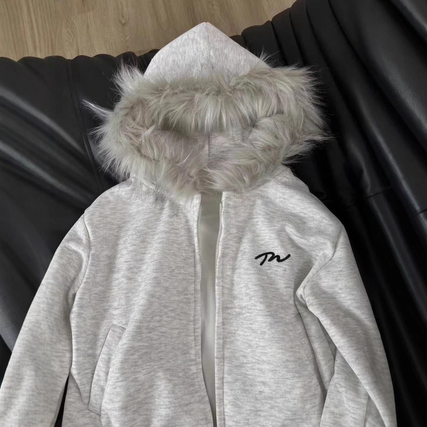 Retro Short Fur Collar Coat Warm With Velvet