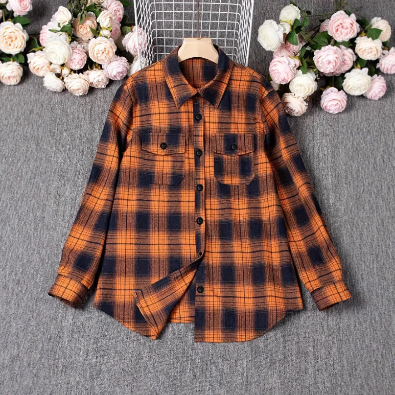 European And American Fashion Plaid Top