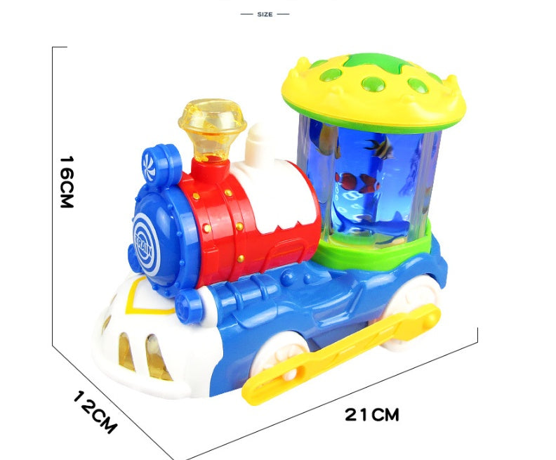 Electric Universal Underwater World Light And Music Rotating Train