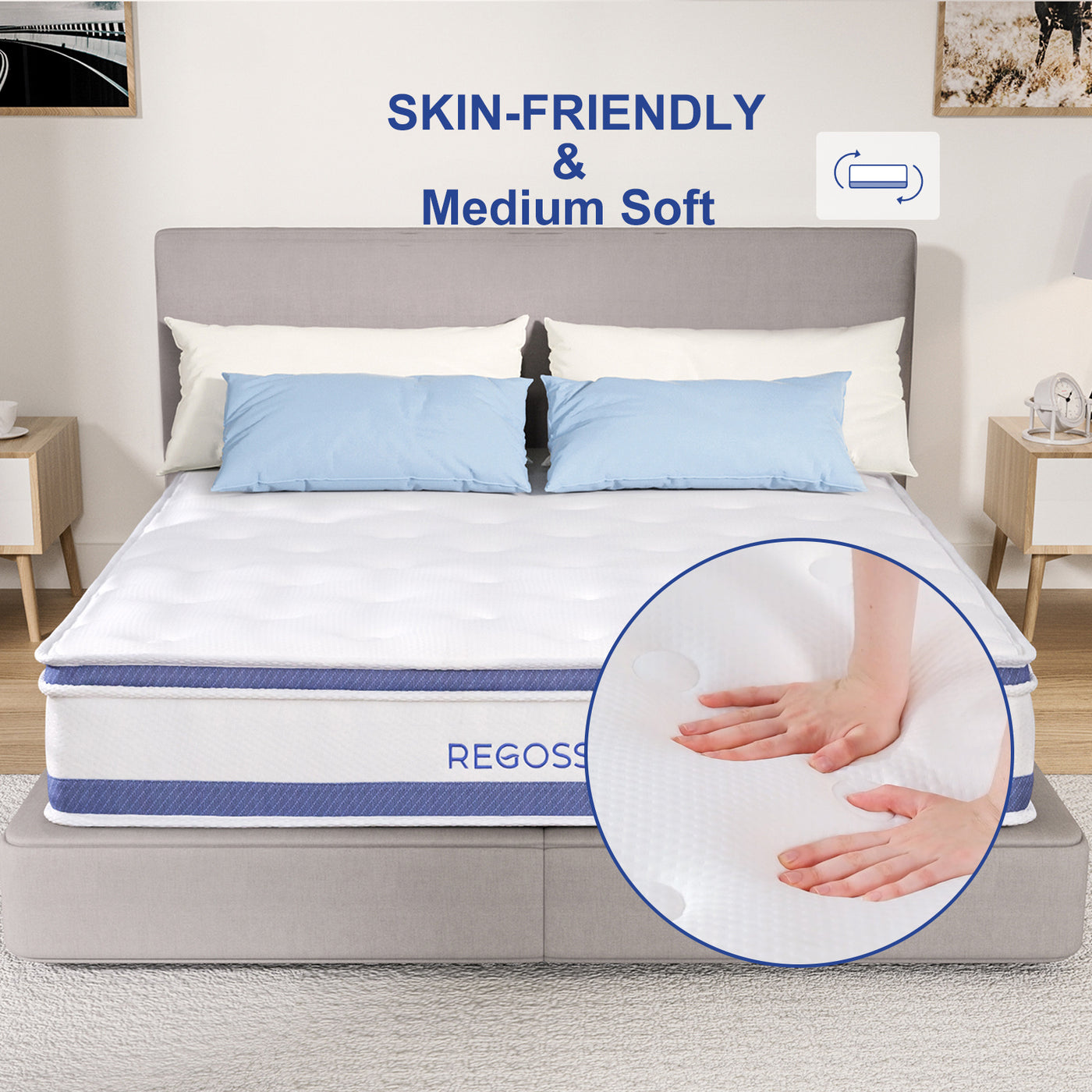 Single Bed Mattress,  Hybrid Double Bed Mattress, Single Bed Mattress With Individual Pocket Springs, Boxed Plush Foam Mattress, Medium Soft, Sports Isolation Pressure