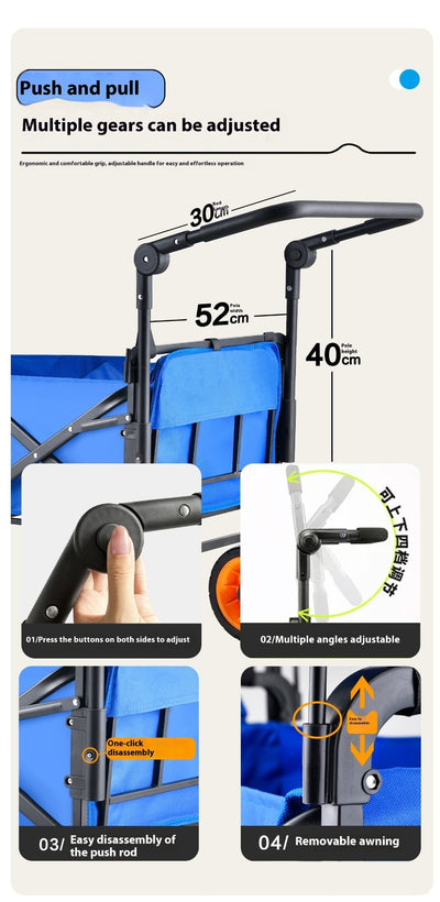 Baby Stroller Folding Outdoor Camp Camping Trailer